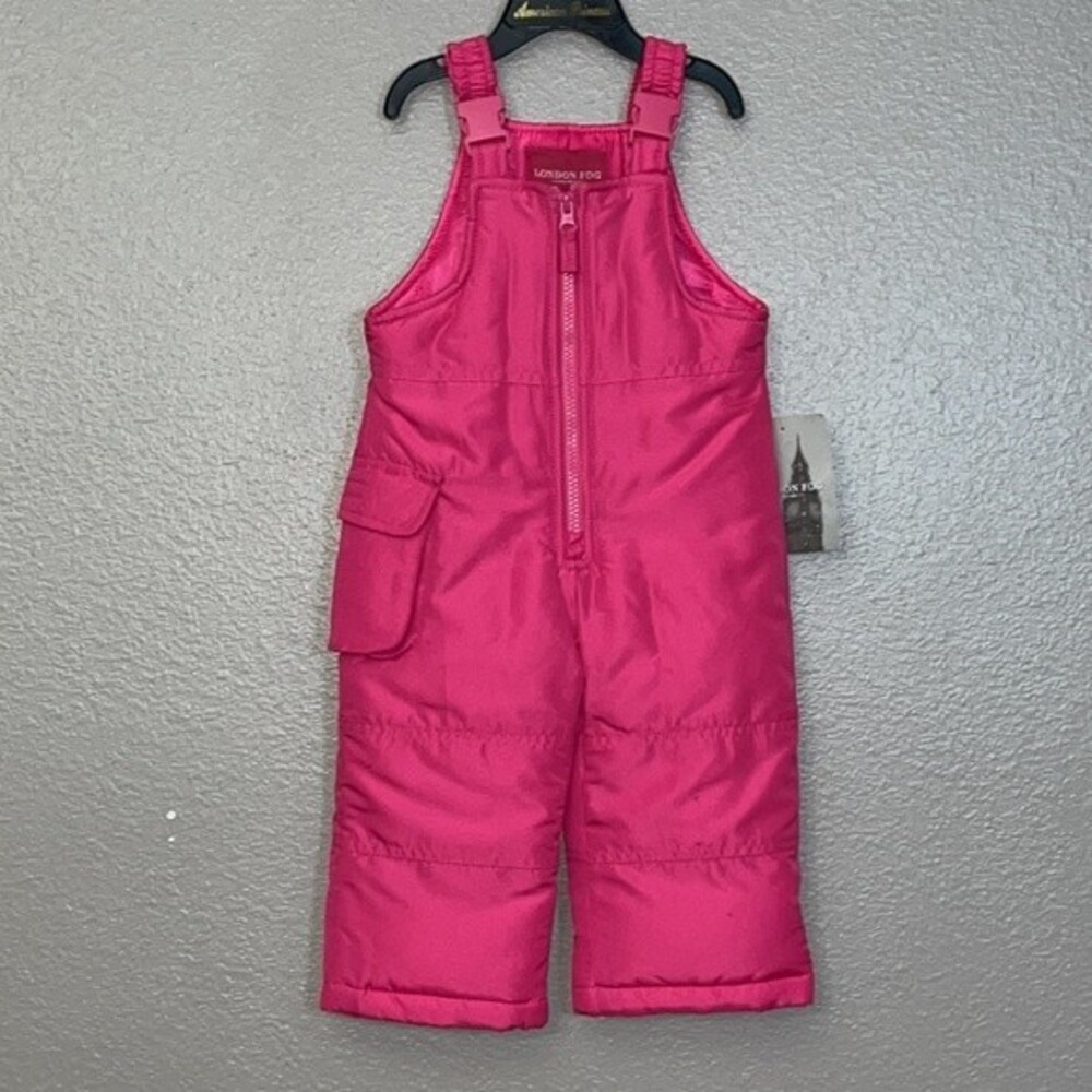 LONDON FOG Baby Classic Snow Bib Ski Snowsuit Pink 12 months NWT